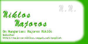 miklos majoros business card
